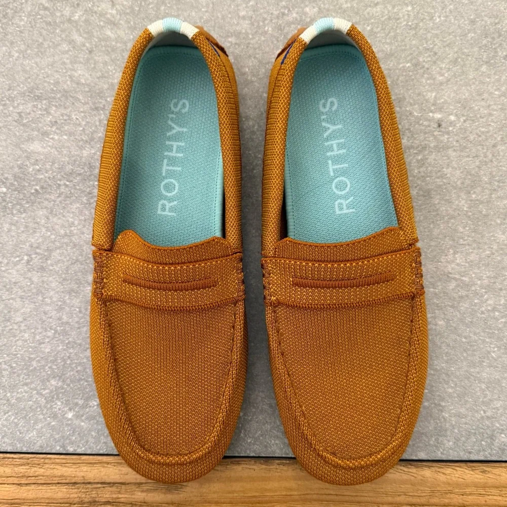 Rothy's The Driver Slip On Loafer Turmeric Mustard Orange Size 7.5 - Picture 3 of 12